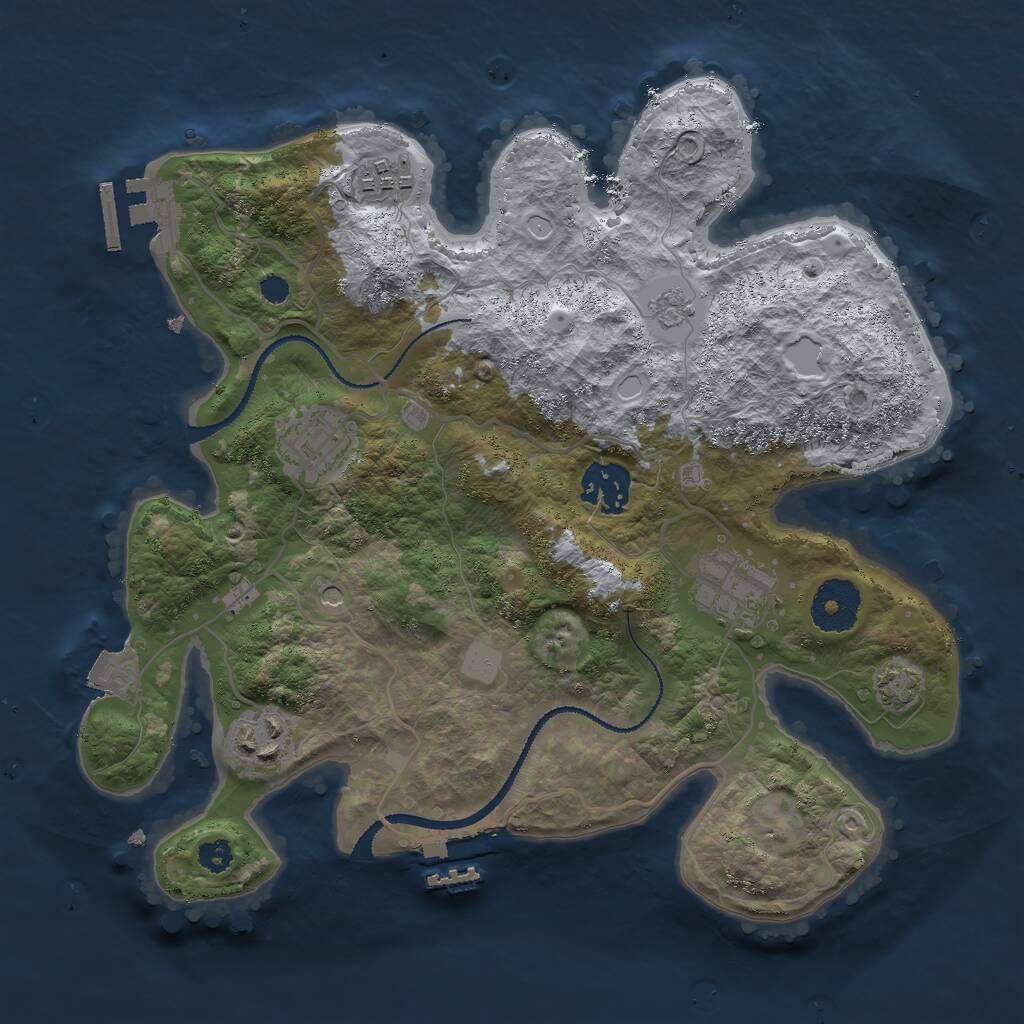 Rust Map: Procedural Map, Size: 3000, Seed: 494478, 11 Monuments