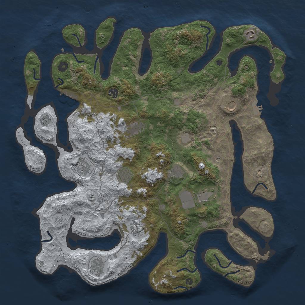 Rust Map: Procedural Map, Size: 4500, Seed: 159123648, 20 Monuments