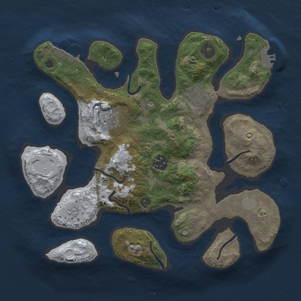 Rust Map: Procedural Map, Size: 3000, Seed: 5473167, 12 Monuments