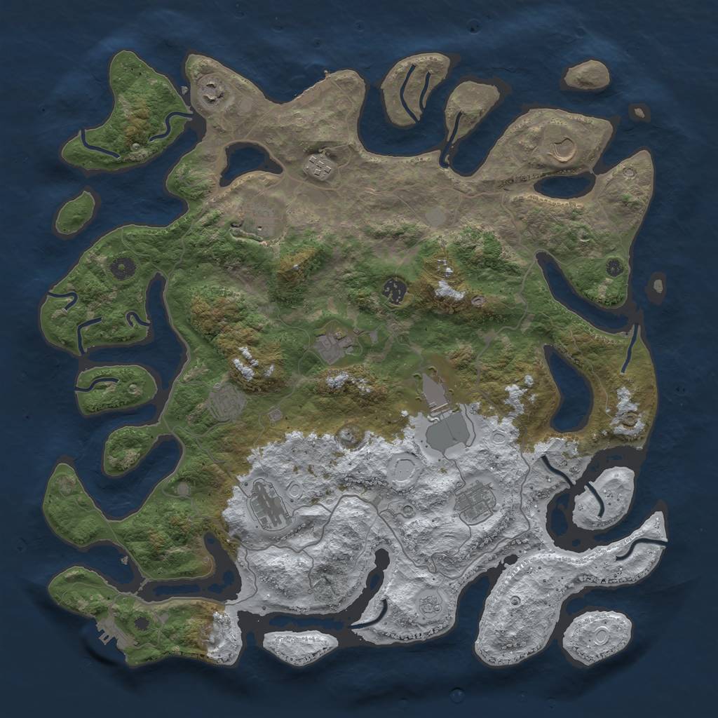 Rust Map: Procedural Map, Size: 4500, Seed: 4315762, 19 Monuments