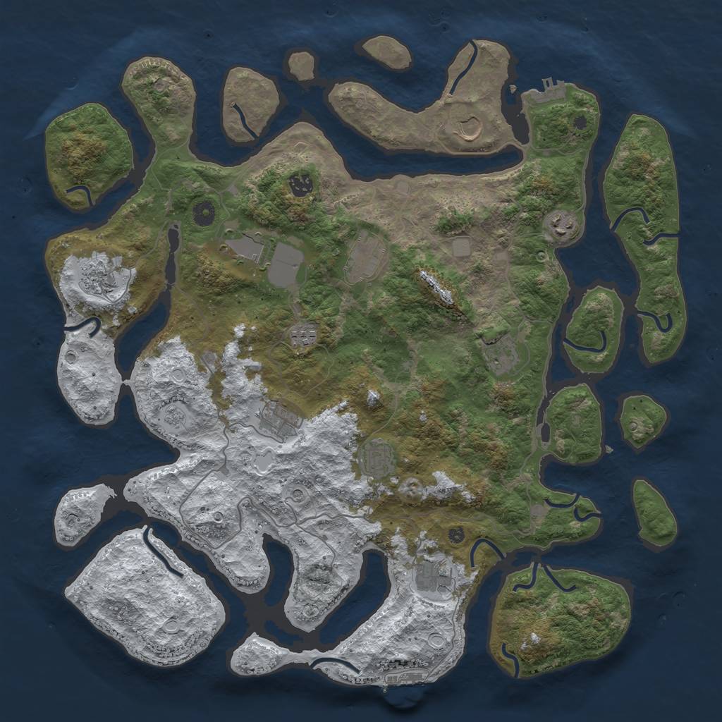 Rust Map: Procedural Map, Size: 4500, Seed: 3180133, 20 Monuments
