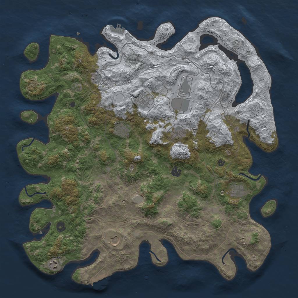 Rust Map: Procedural Map, Size: 4500, Seed: 306511, 18 Monuments