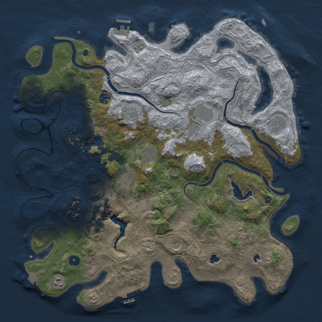 Rust Map: Procedural Map, Size: 4500, Seed: 306511, 16 Monuments