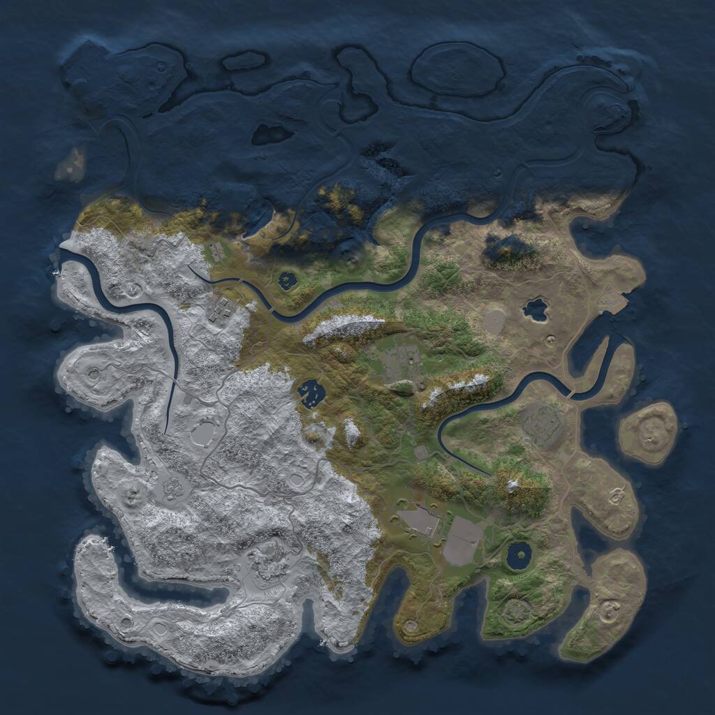 Rust Map: Procedural Map, Size: 4000, Seed: 1859768876, 11 Monuments