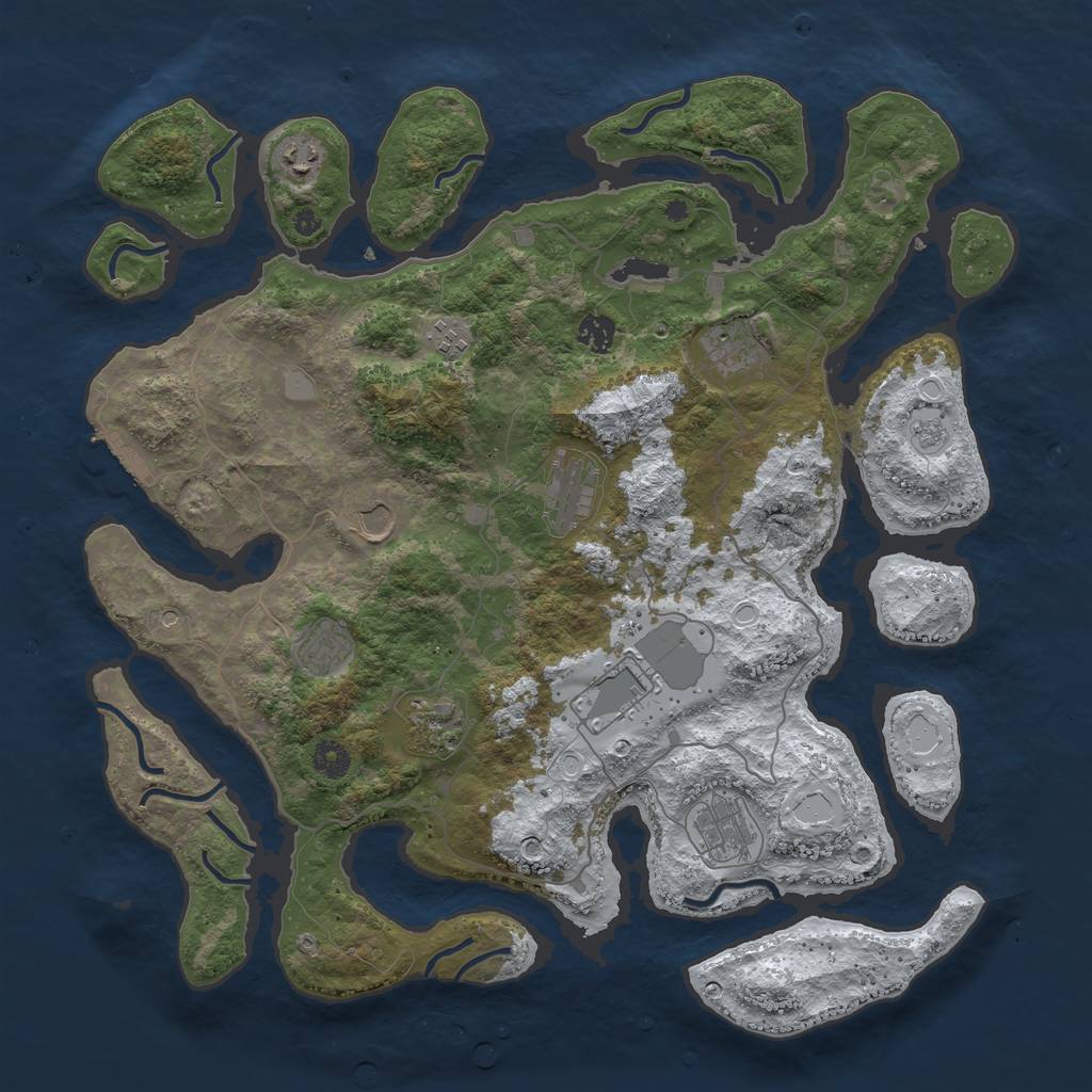 Rust Map: Procedural Map, Size: 4250, Seed: 6356721, 18 Monuments