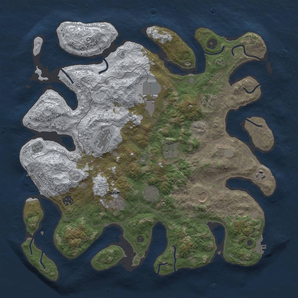 Rust Map: Procedural Map, Size: 4250, Seed: 2580303, 19 Monuments