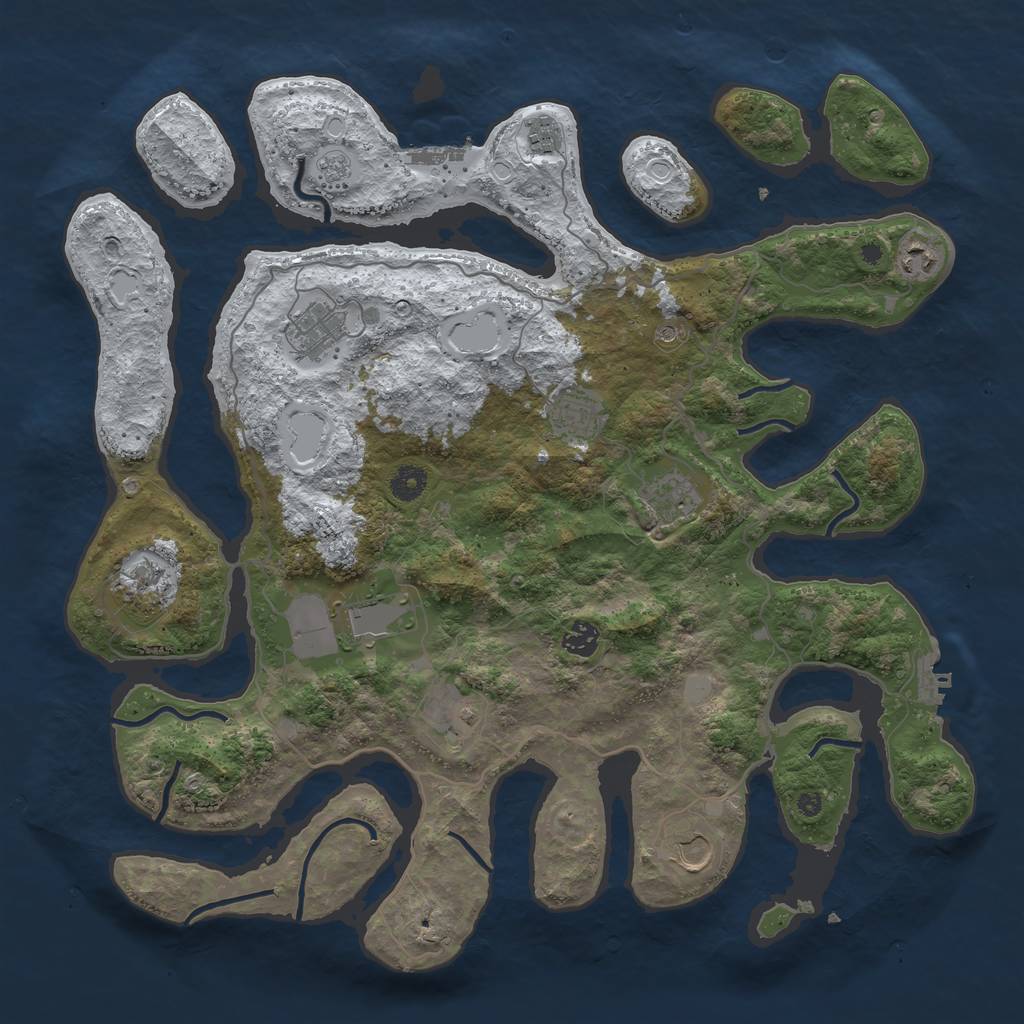 Rust Map: Procedural Map, Size: 4250, Seed: 2429615, 19 Monuments