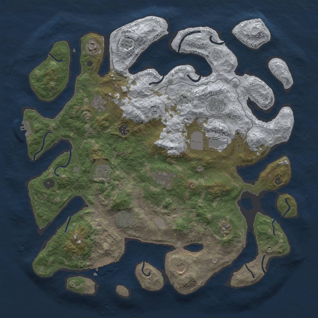 Rust Map: Procedural Map, Size: 4500, Seed: 4322204, 20 Monuments