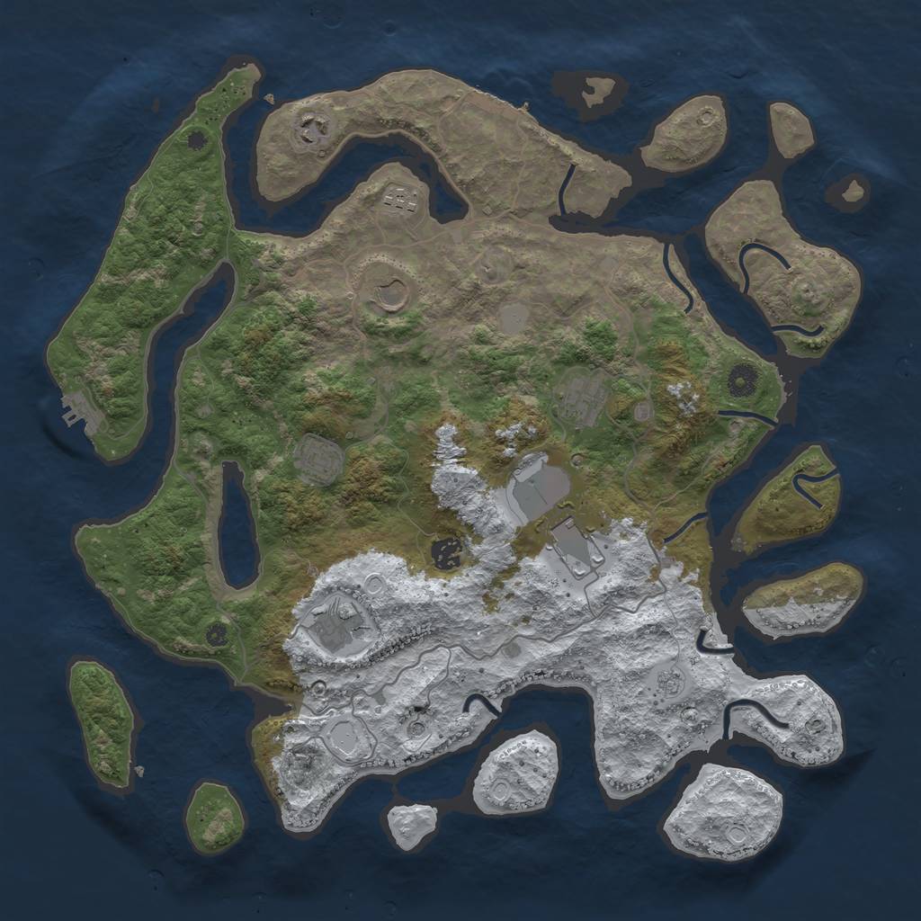 Rust Map: Procedural Map, Size: 4250, Seed: 313170, 17 Monuments