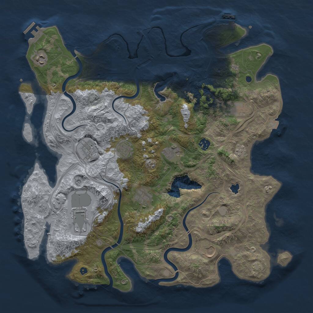 Rust Map: Procedural Map, Size: 4250, Seed: 1951428, 16 Monuments