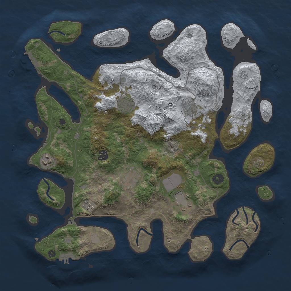 Rust Map: Procedural Map, Size: 4000, Seed: 815713, 16 Monuments