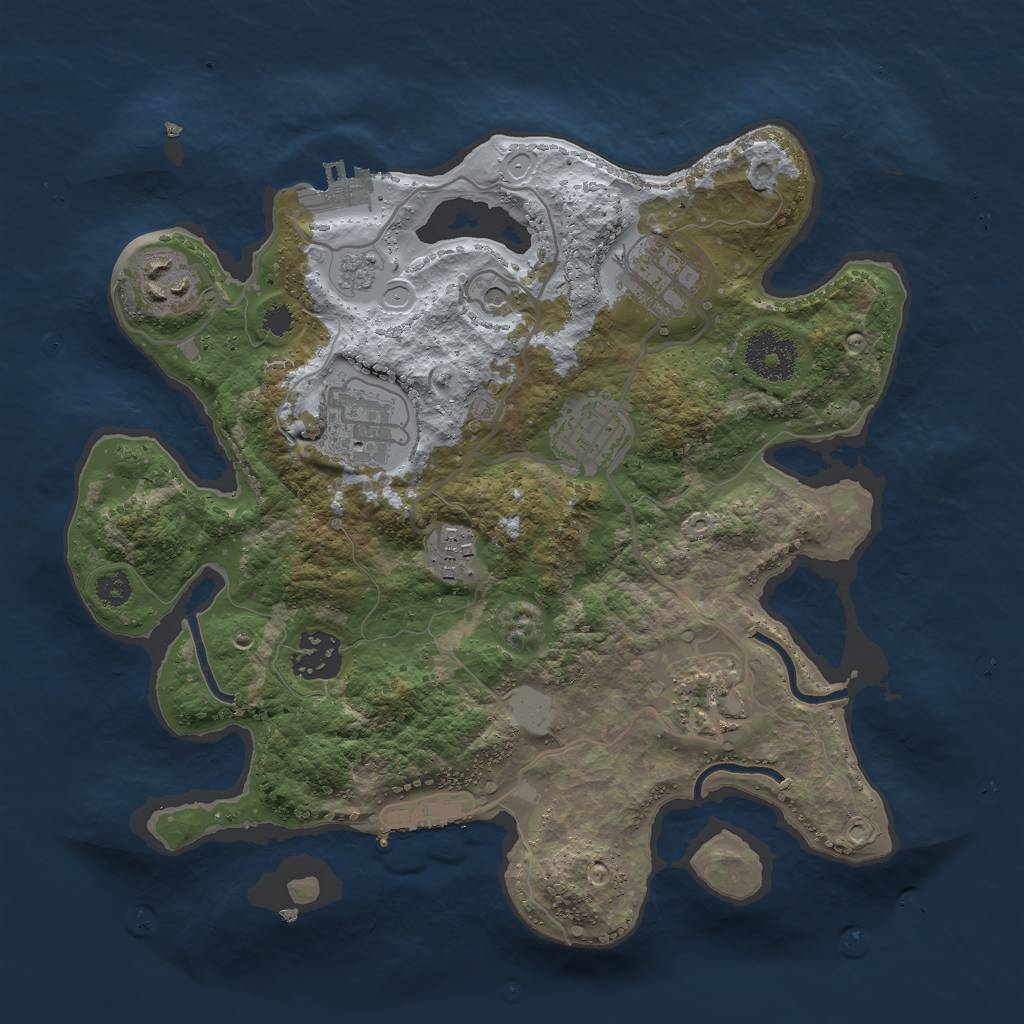 Rust Map: Procedural Map, Size: 3000, Seed: 1903, 16 Monuments