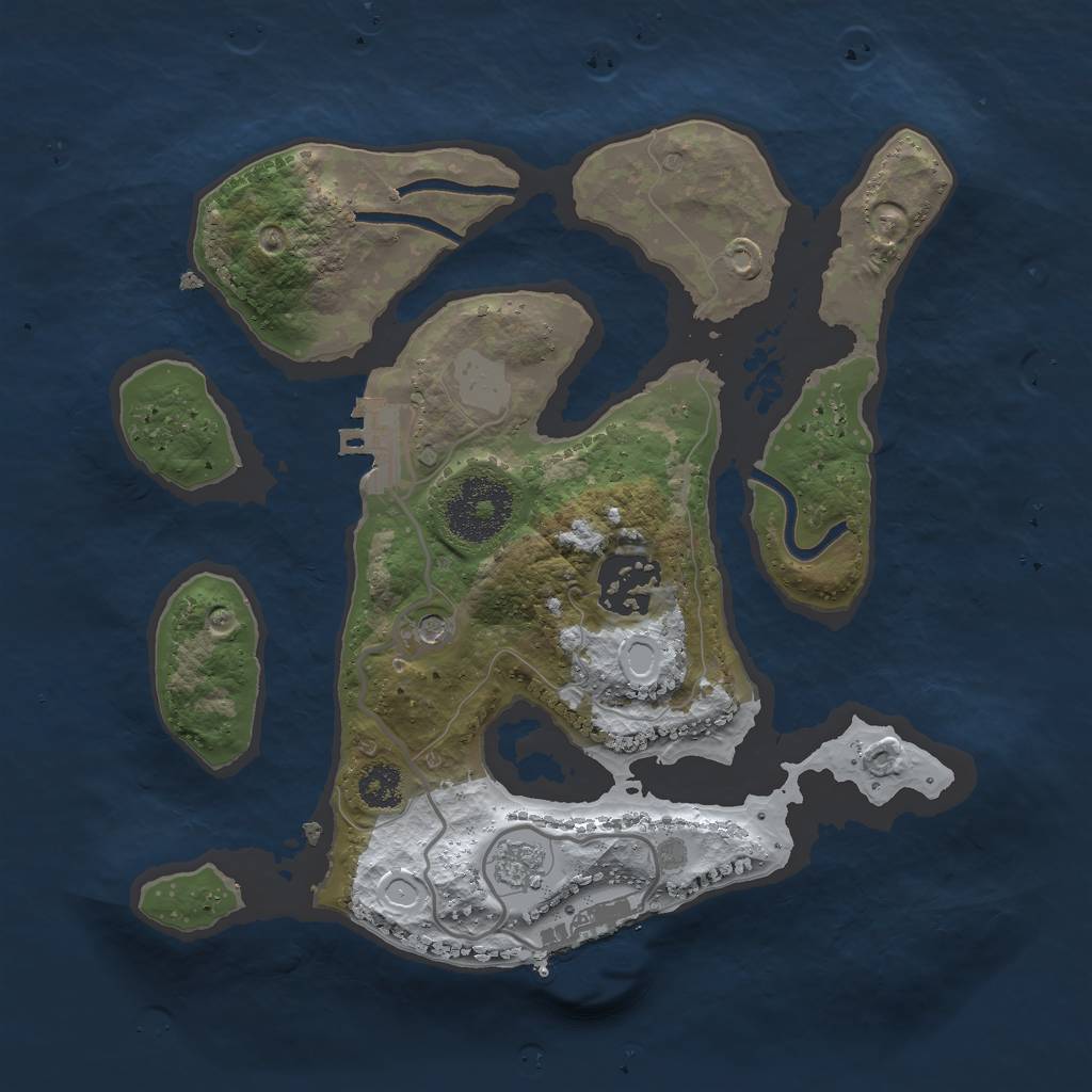 Rust Map: Procedural Map, Size: 2500, Seed: 6153456, 10 Monuments