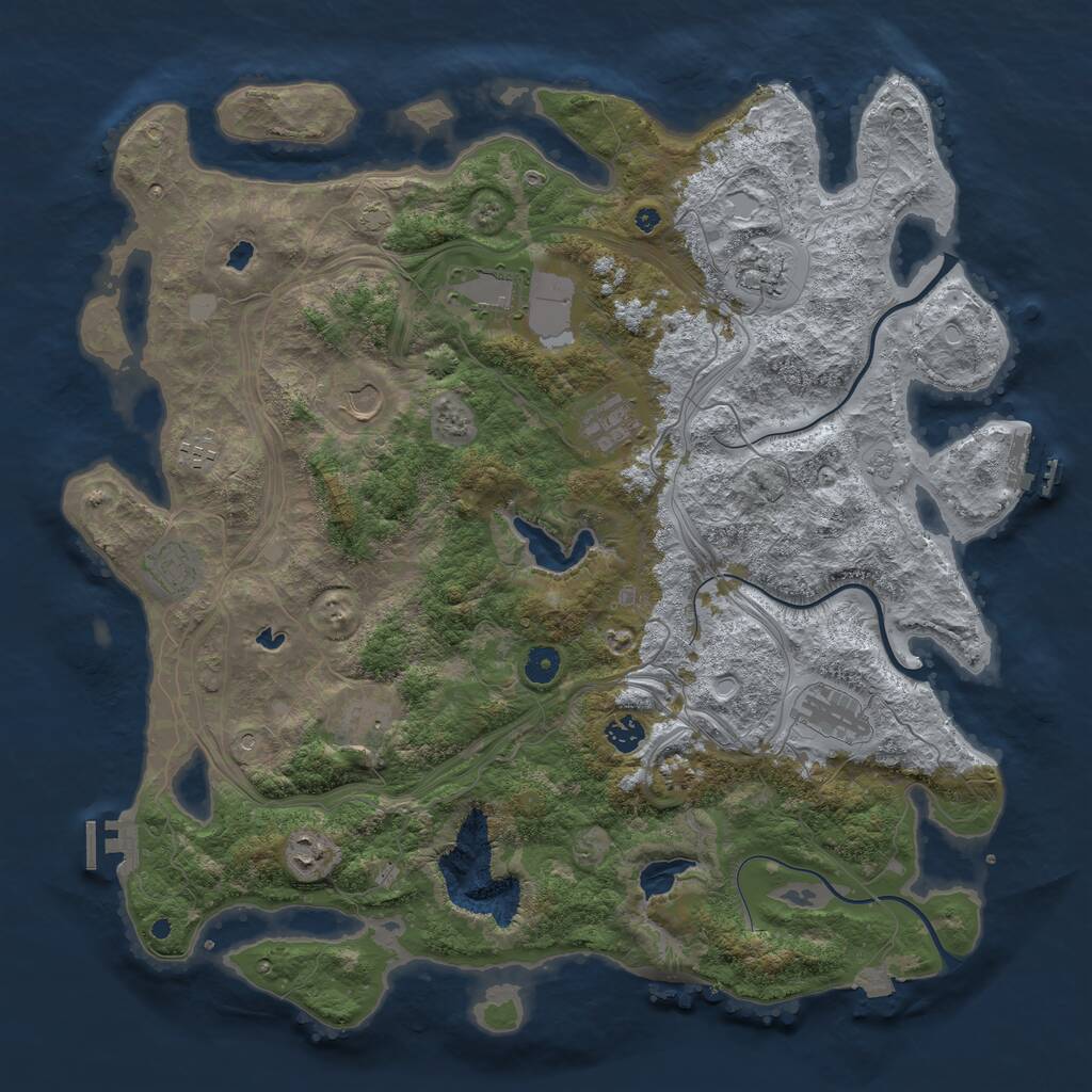 Rust Map: Procedural Map, Size: 4500, Seed: 2357882, 16 Monuments
