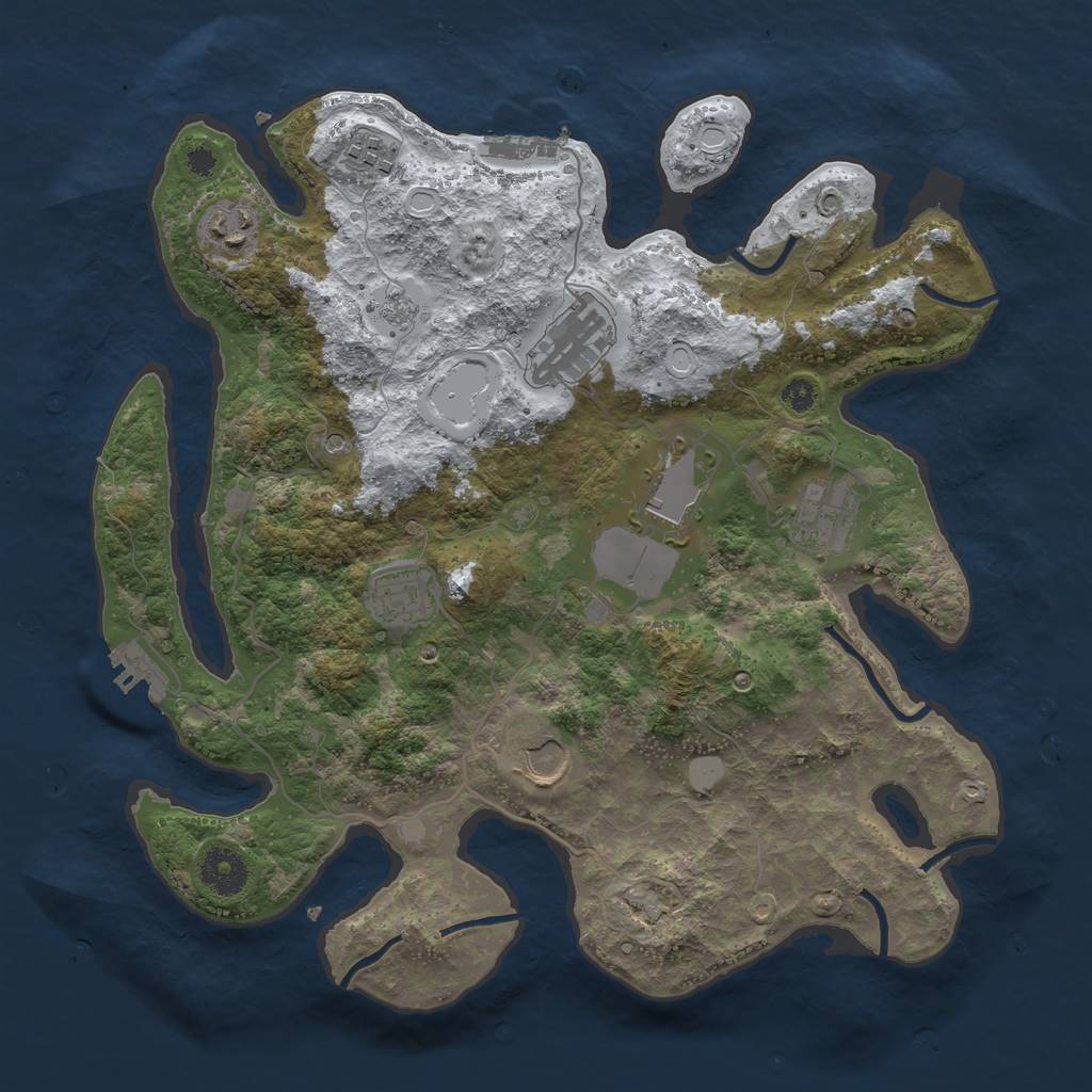 Rust Map: Procedural Map, Size: 3500, Seed: 6282988, 16 Monuments