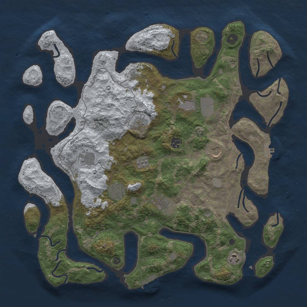 Rust Map: Procedural Map, Size: 4250, Seed: 5158490, 18 Monuments