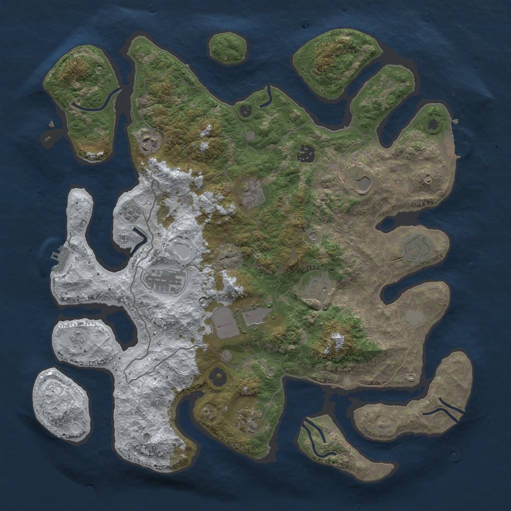 Rust Map: Procedural Map, Size: 4250, Seed: 4729354, 19 Monuments