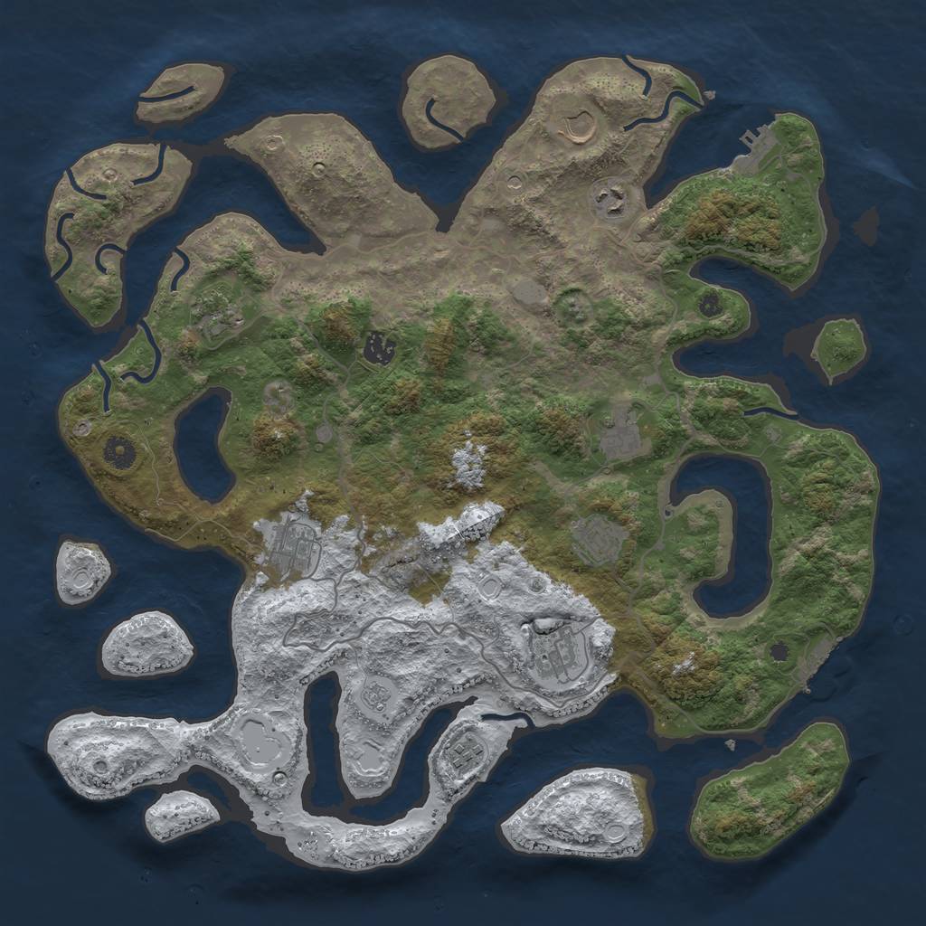 Rust Map: Procedural Map, Size: 4250, Seed: 2252930, 18 Monuments