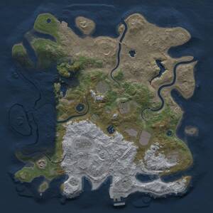 Thumbnail Rust Map: Procedural Map, Size: 4000, Seed: 760678, 16 Monuments