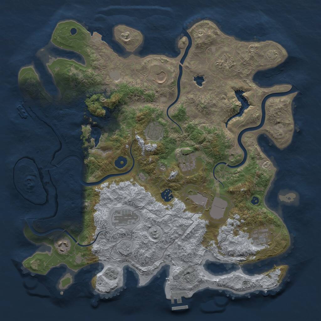 Rust Map: Procedural Map, Size: 4000, Seed: 760678, 16 Monuments
