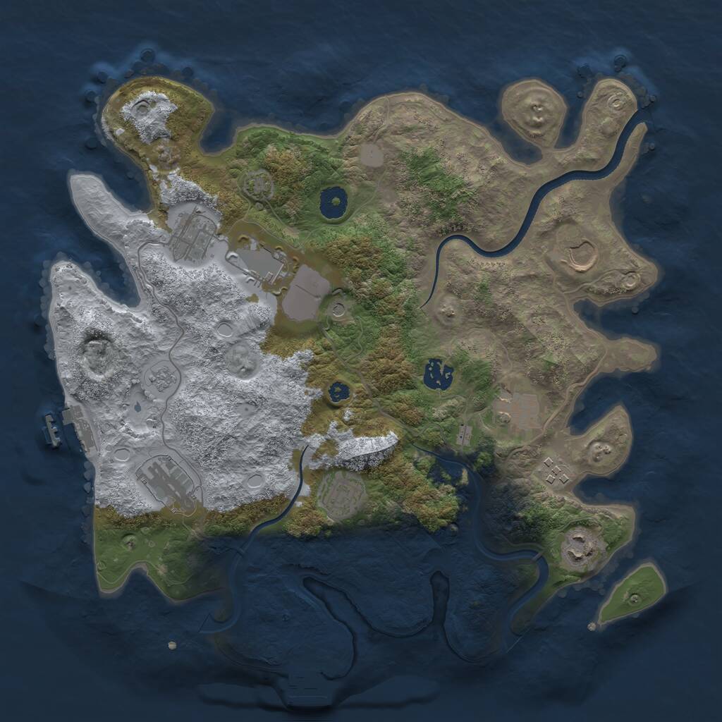 Rust Map: Procedural Map, Size: 3550, Seed: 990904, 15 Monuments