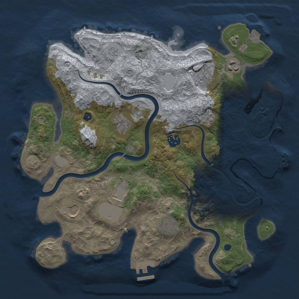 Rust Map: Procedural Map, Size: 3500, Seed: 4534759, 14 Monuments