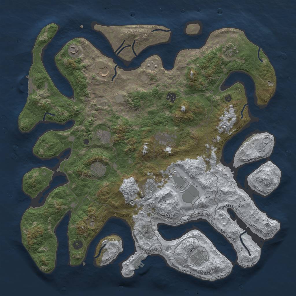 Rust Map: Procedural Map, Size: 4500, Seed: 4317377, 20 Monuments