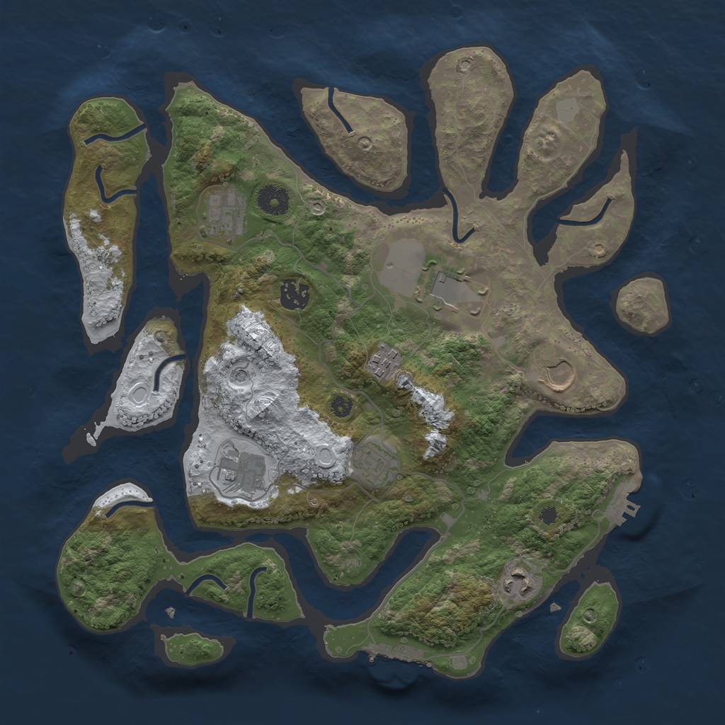 Rust Map: Procedural Map, Size: 3500, Seed: 4765580, 16 Monuments