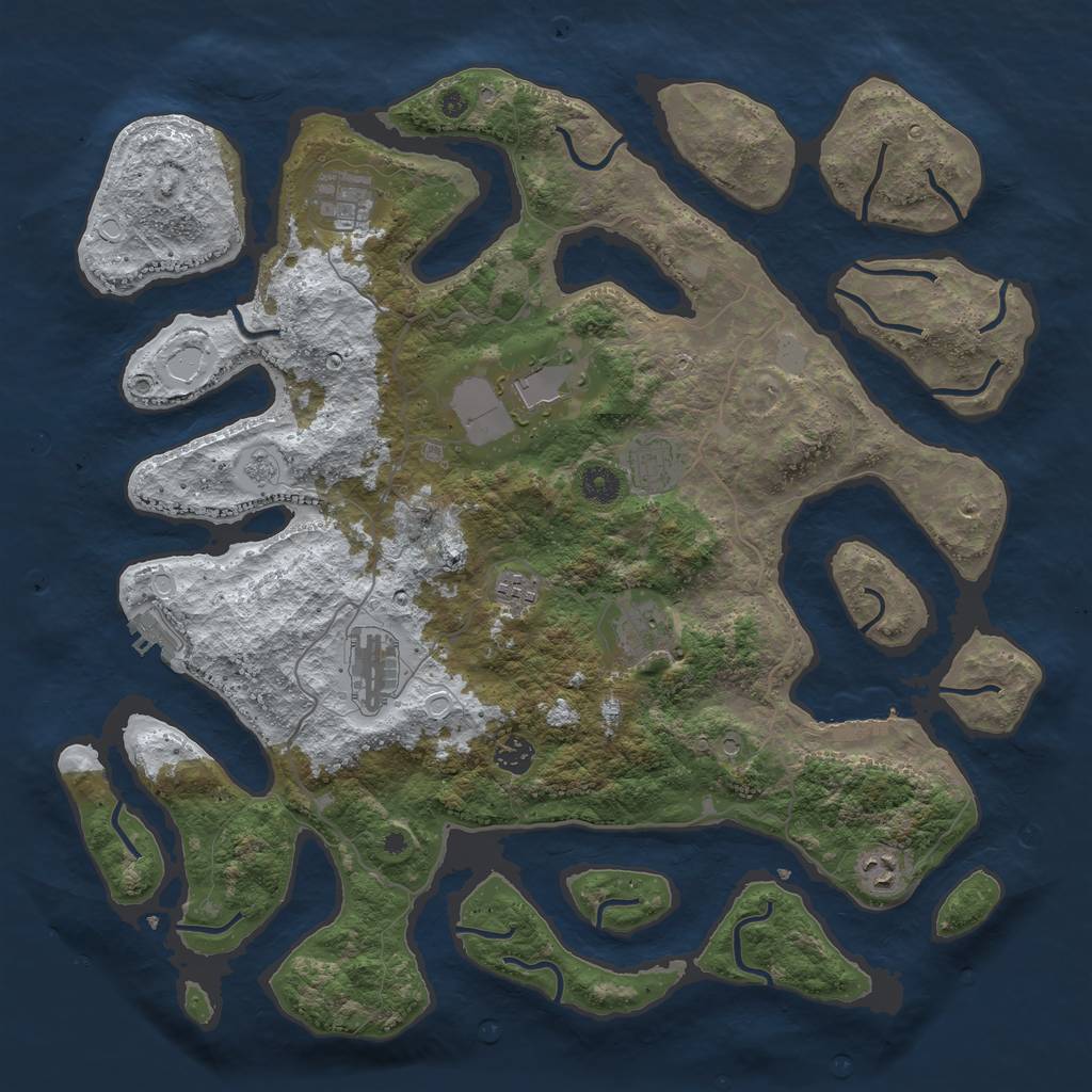 Rust Map: Procedural Map, Size: 4250, Seed: 3387036, 17 Monuments