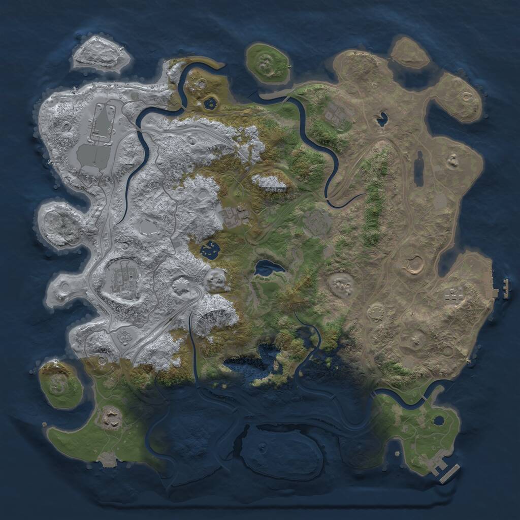 Rust Map: Procedural Map, Size: 4250, Seed: 1069551142, 15 Monuments