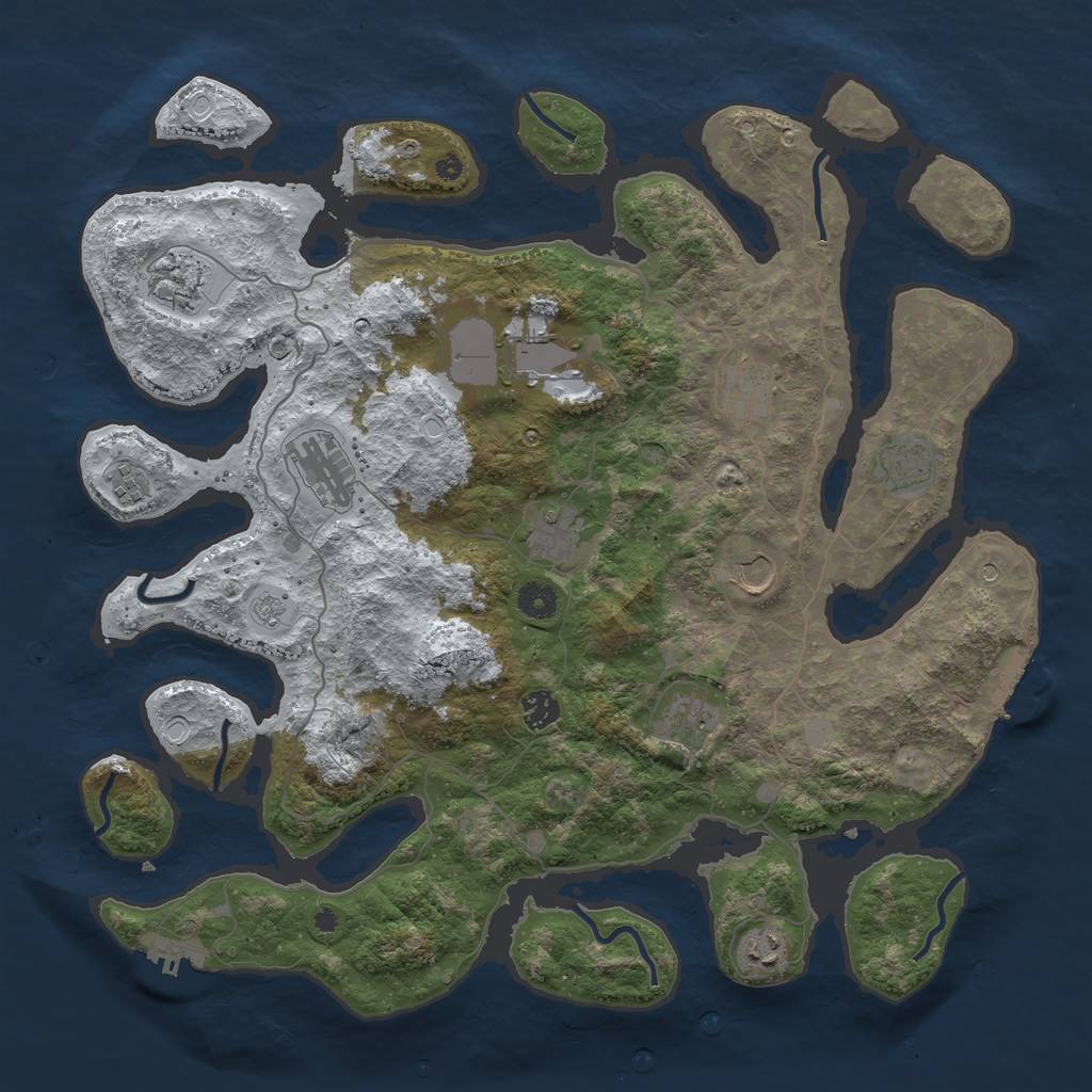 Rust Map: Procedural Map, Size: 4250, Seed: 1069551142, 20 Monuments