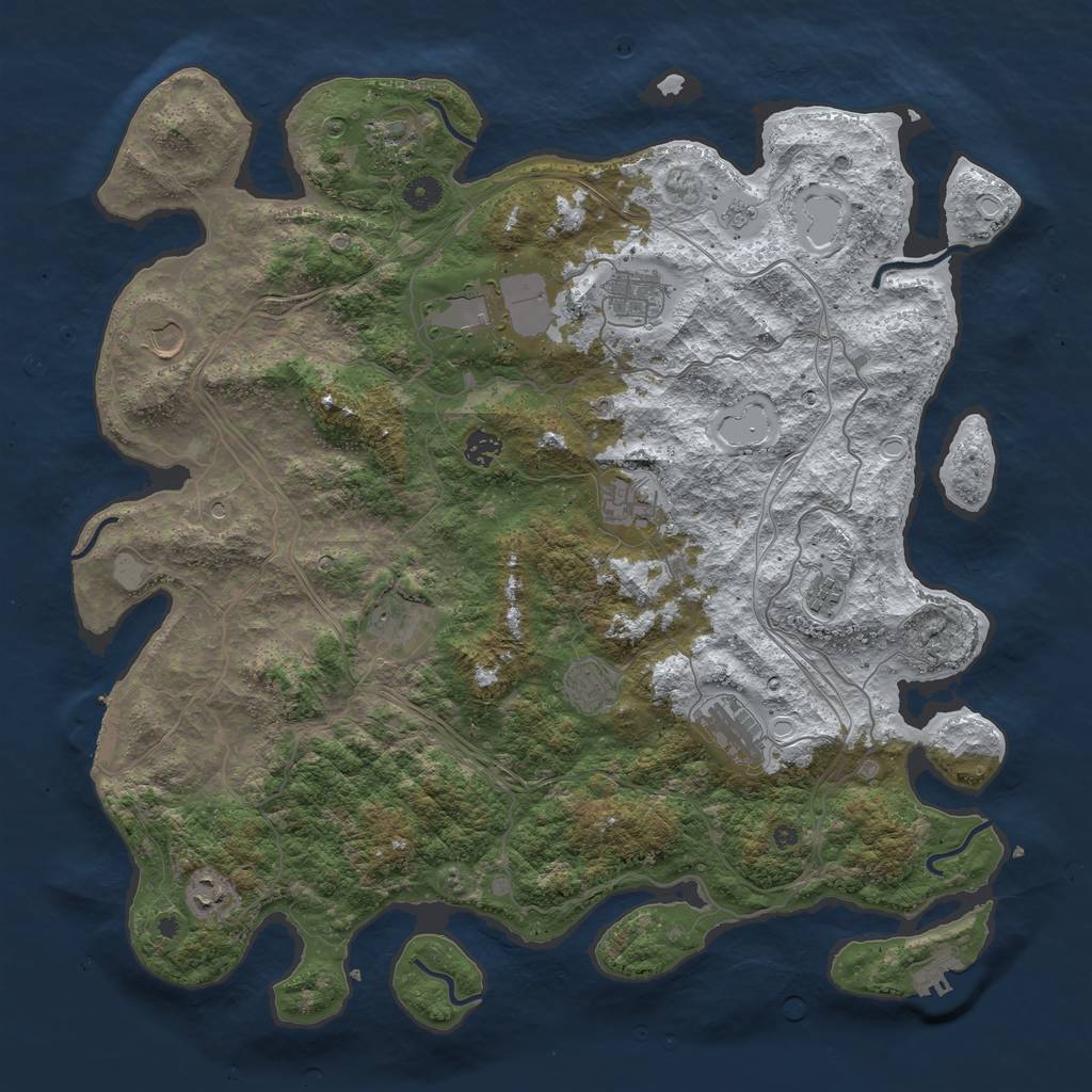 Rust Map: Procedural Map, Size: 4500, Seed: 5512415, 20 Monuments