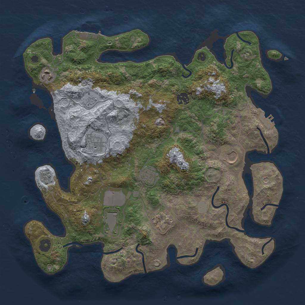 Rust Map: Procedural Map, Size: 3700, Seed: 844765891, 15 Monuments