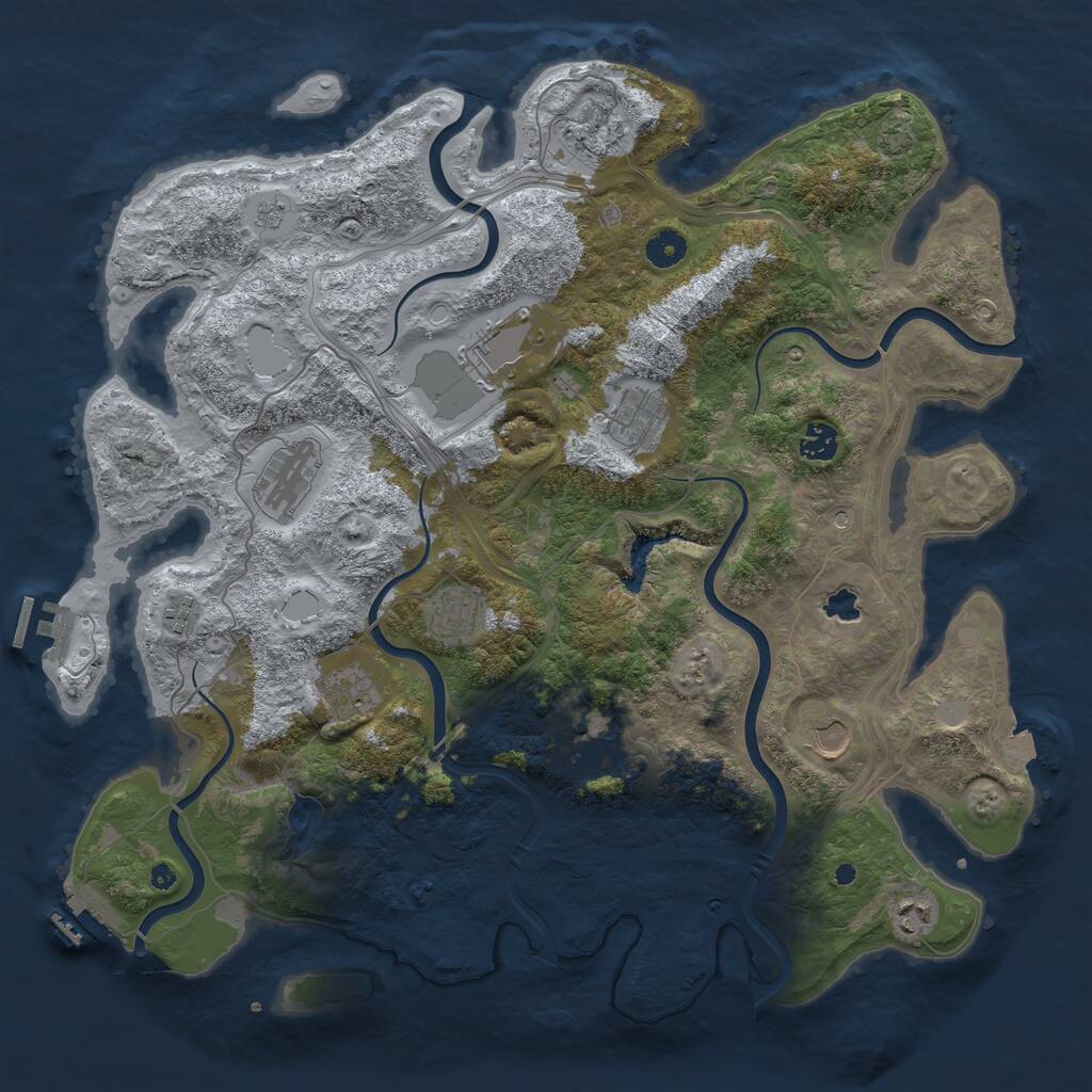 Rust Map: Procedural Map, Size: 4250, Seed: 4449402, 17 Monuments