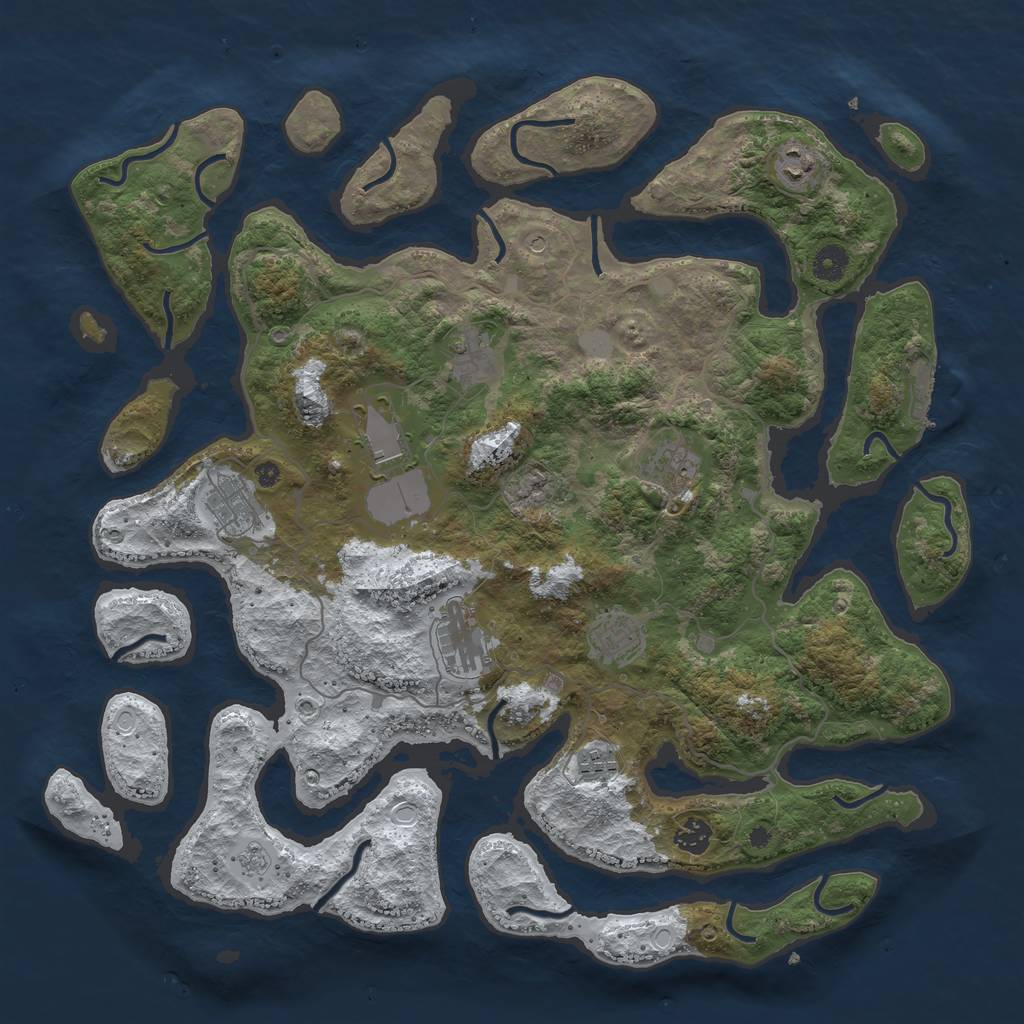 Rust Map: Procedural Map, Size: 4250, Seed: 3658914, 17 Monuments
