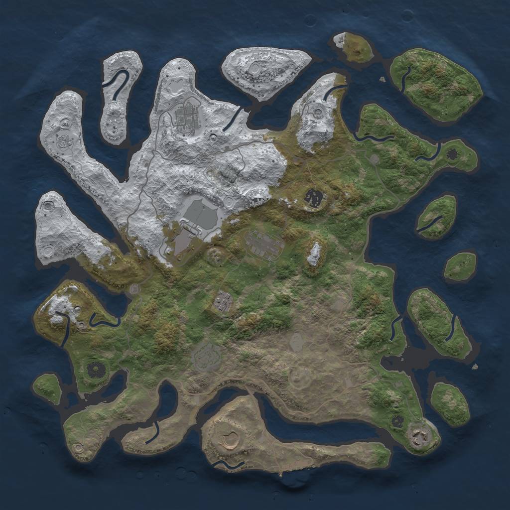 Rust Map: Procedural Map, Size: 4250, Seed: 5658542, 16 Monuments