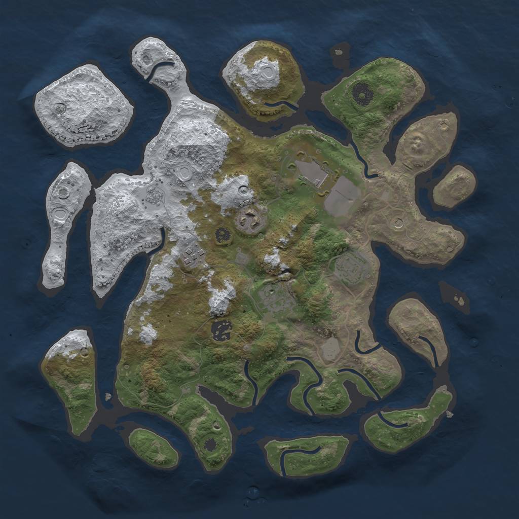 Rust Map: Procedural Map, Size: 3550, Seed: 246605, 13 Monuments