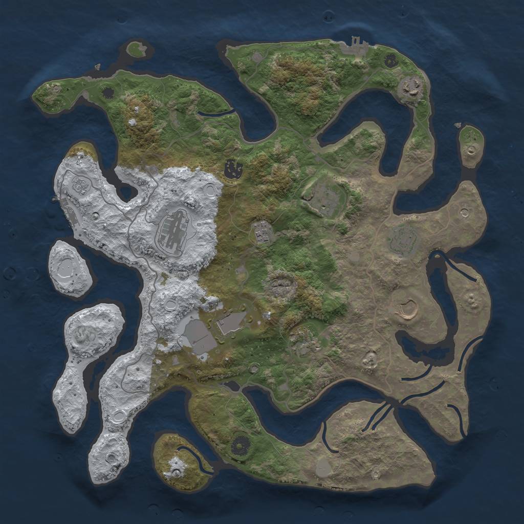 Rust Map: Procedural Map, Size: 4000, Seed: 192365, 18 Monuments
