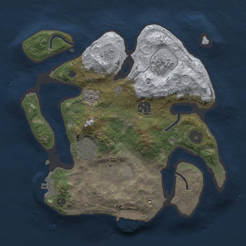 Rust Map: Procedural Map, Size: 2700, Seed: 122, 12 Monuments