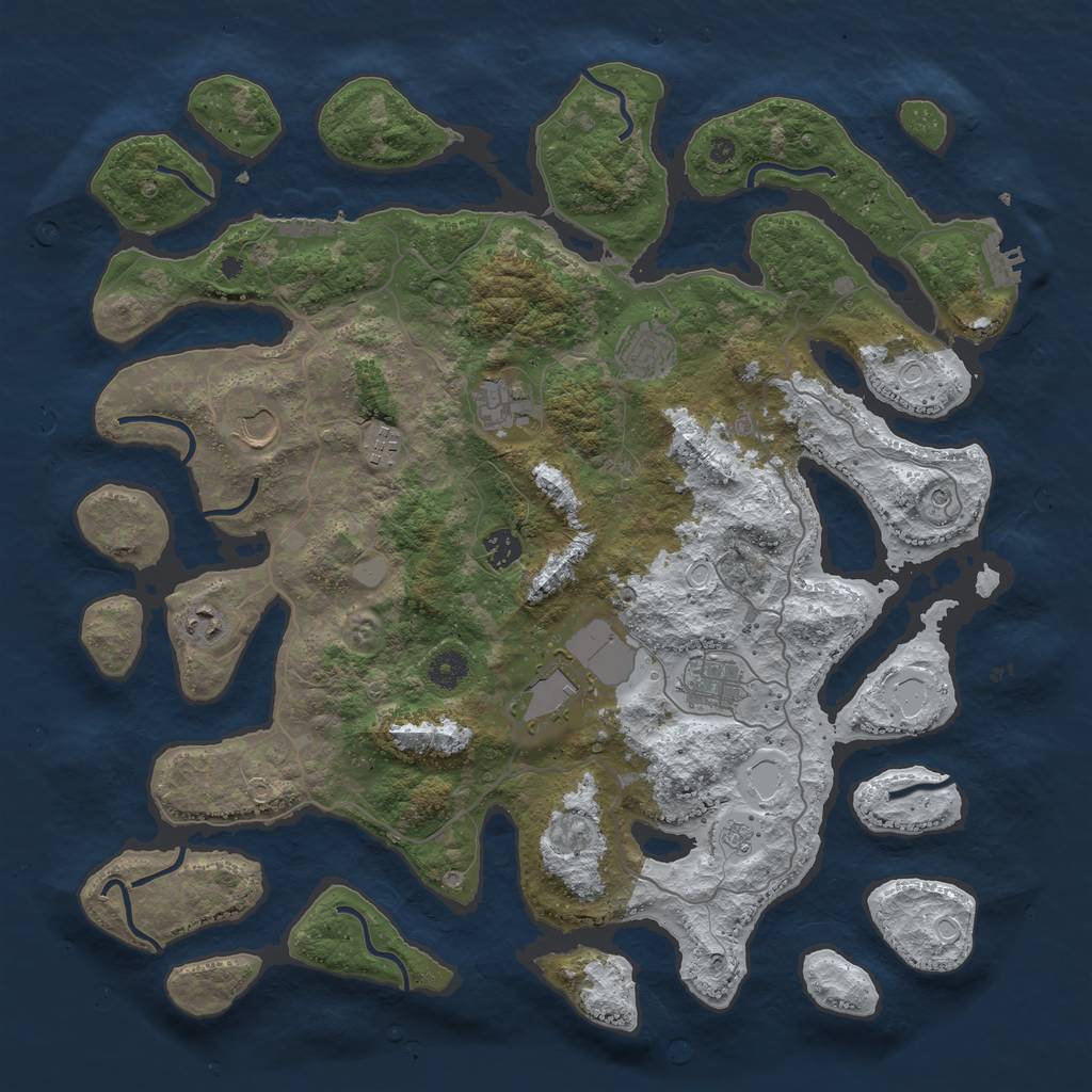 Rust Map: Procedural Map, Size: 4250, Seed: 3556692, 17 Monuments