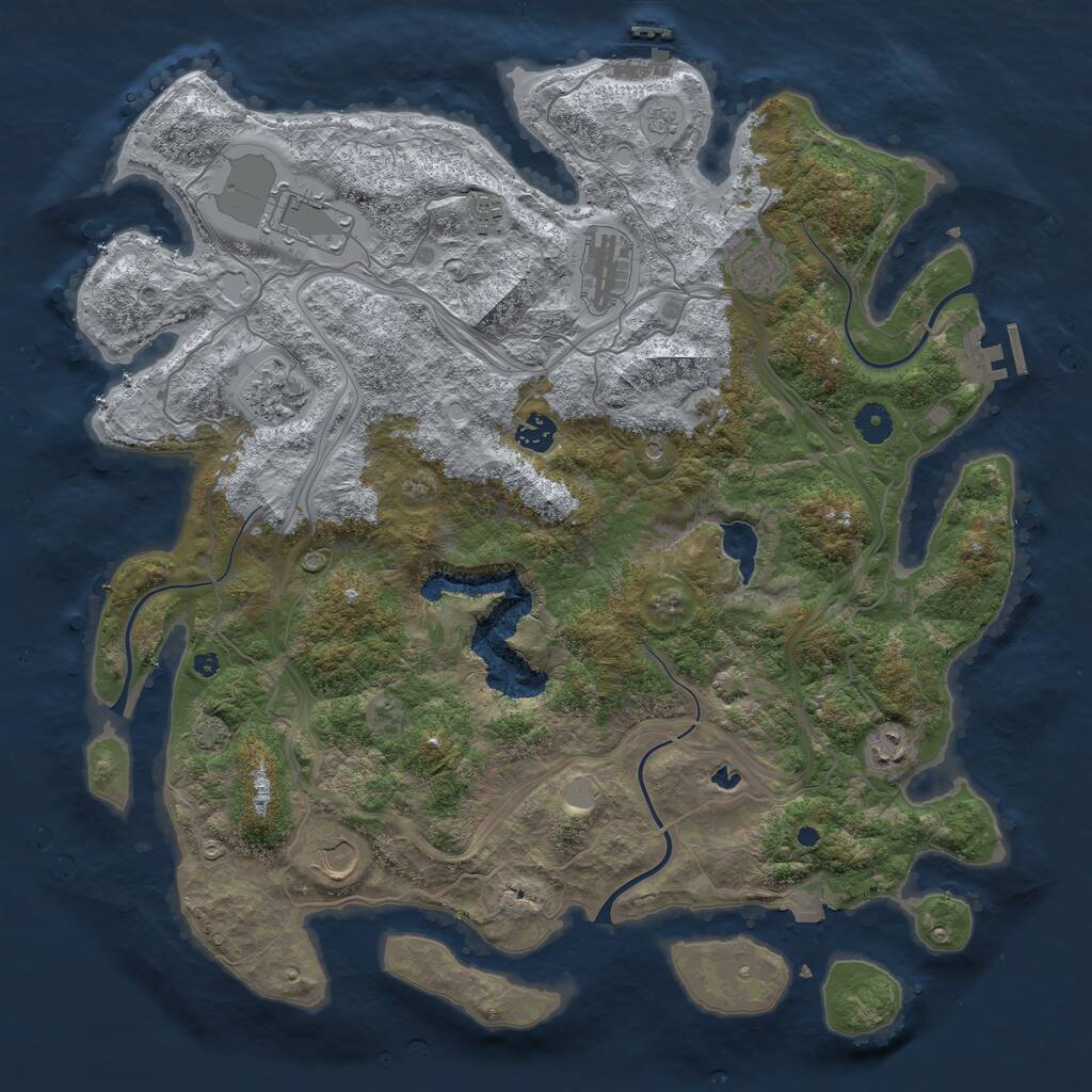 Rust Map: Procedural Map, Size: 4250, Seed: 5349613, 14 Monuments