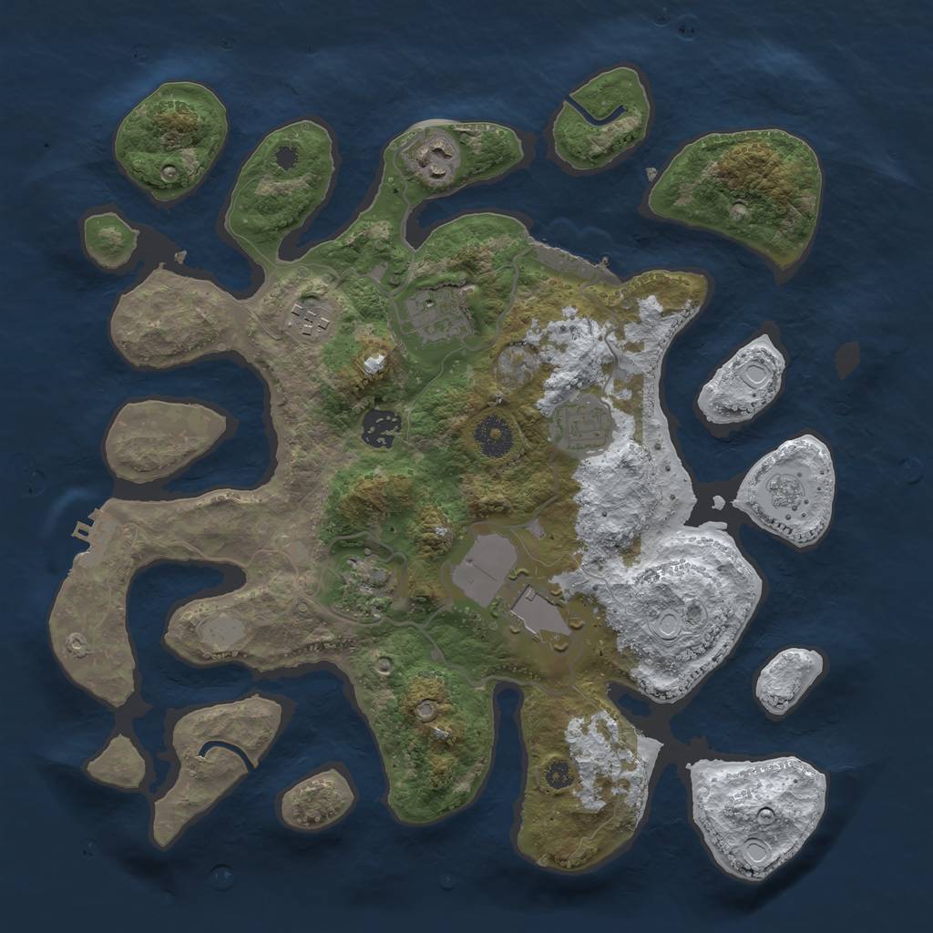Rust Map: Procedural Map, Size: 3500, Seed: 839744, 15 Monuments