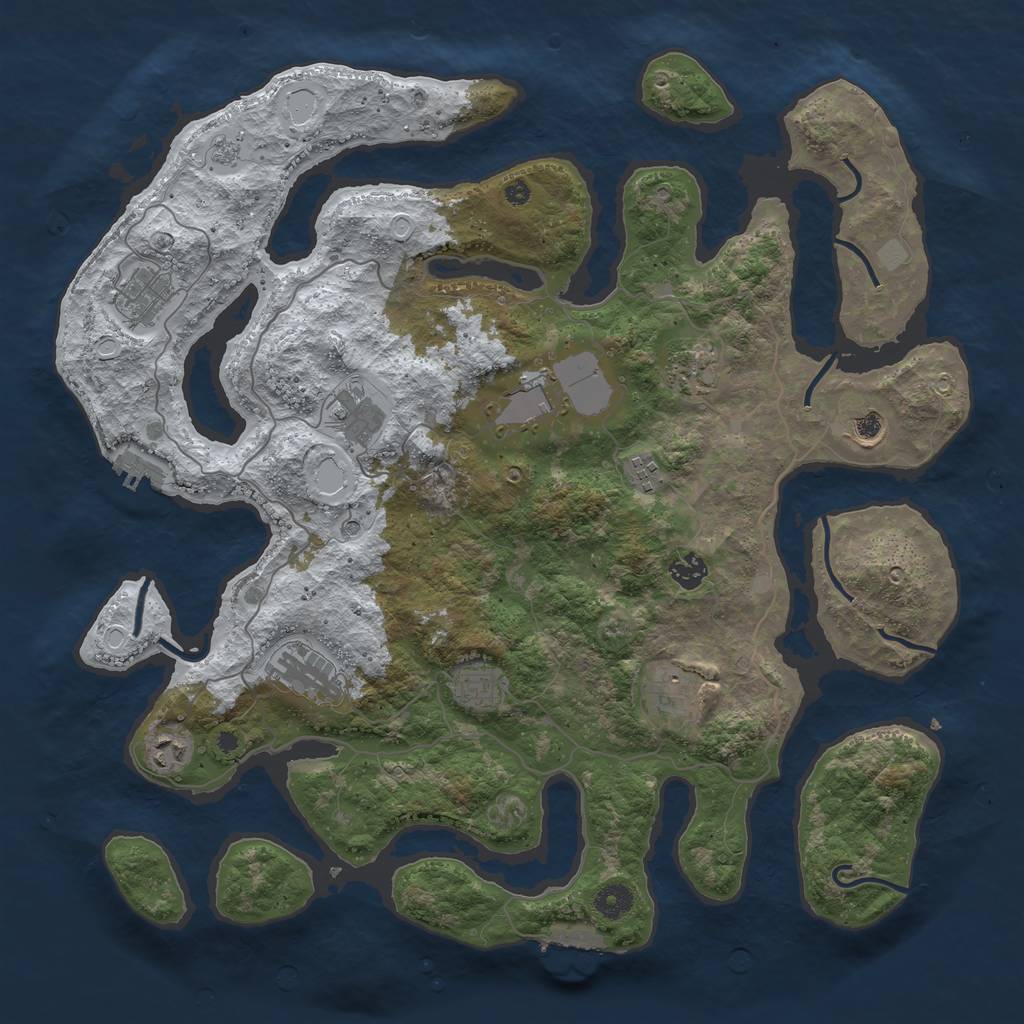 Rust Map: Procedural Map, Size: 4250, Seed: 6030739, 20 Monuments
