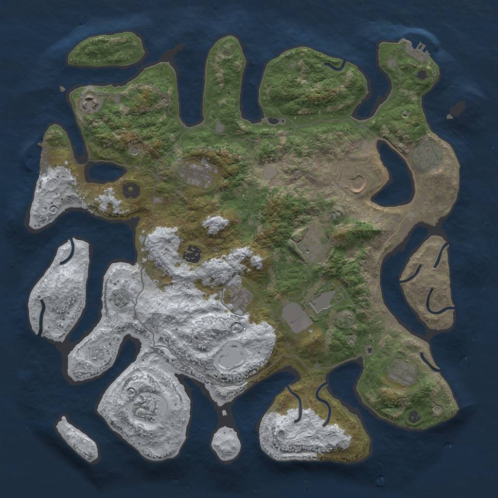 Rust Map: Procedural Map, Size: 4250, Seed: 354999, 20 Monuments