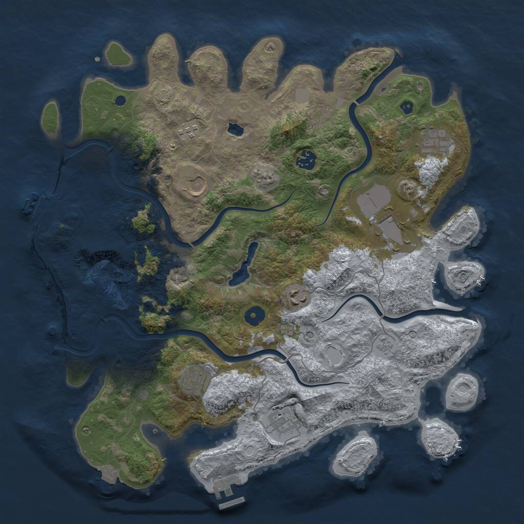 Rust Map: Procedural Map, Size: 4000, Seed: 145954, 14 Monuments