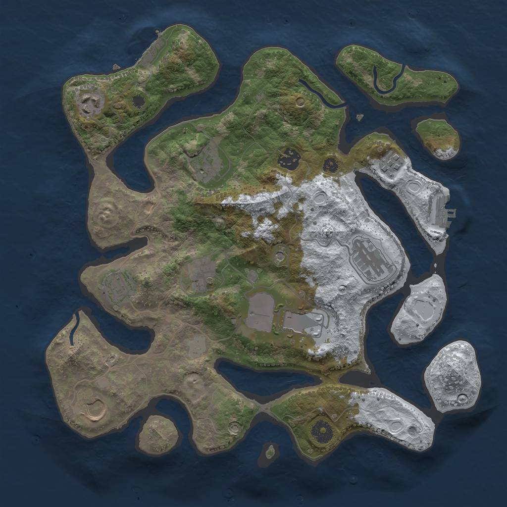 Rust Map: Procedural Map, Size: 3500, Seed: 1450795, 17 Monuments