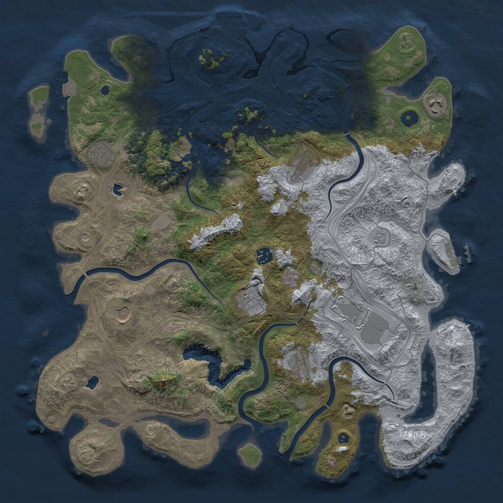Rust Map: Procedural Map, Size: 4500, Seed: 2395788, 15 Monuments