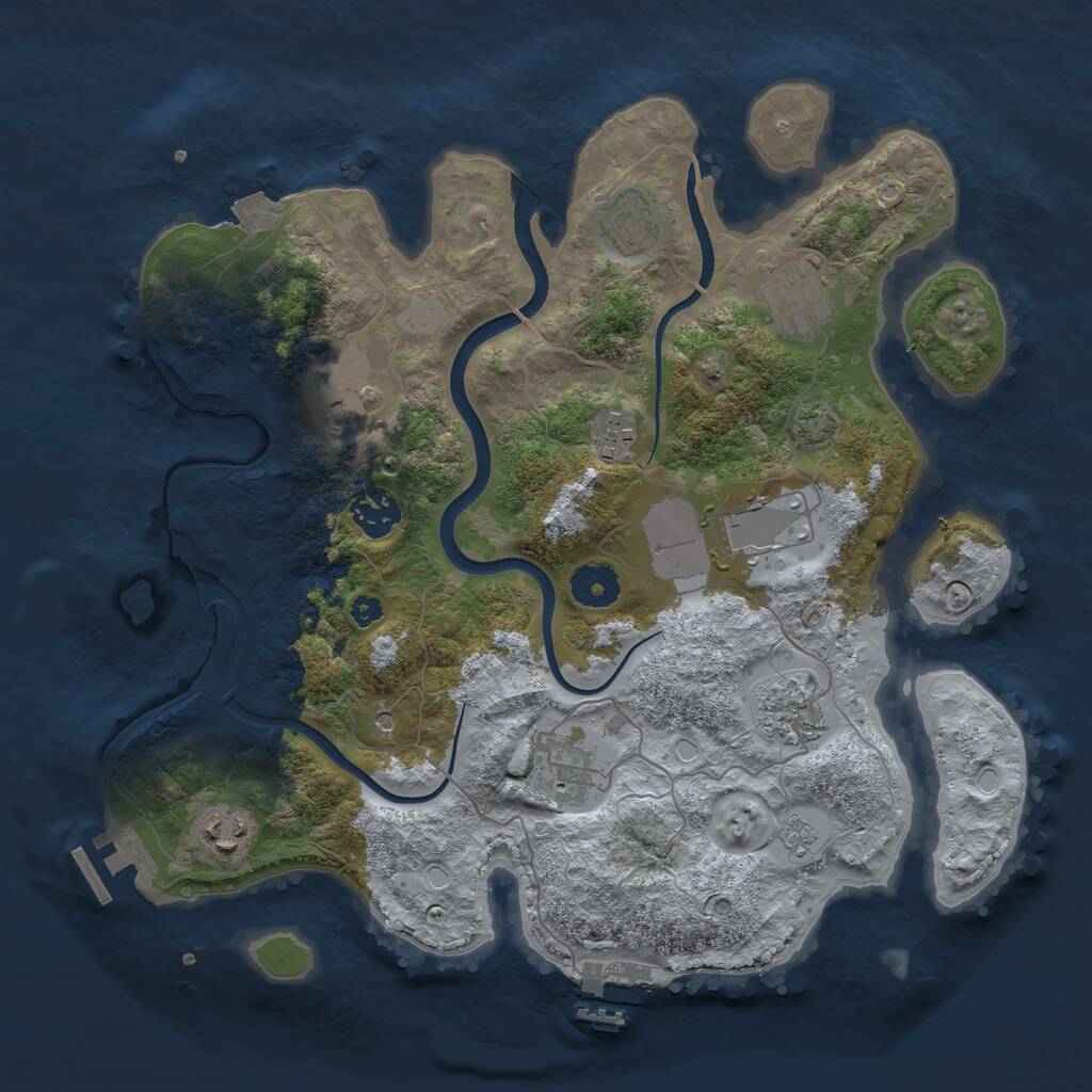Rust Map: Procedural Map, Size: 3500, Seed: 6160124, 15 Monuments
