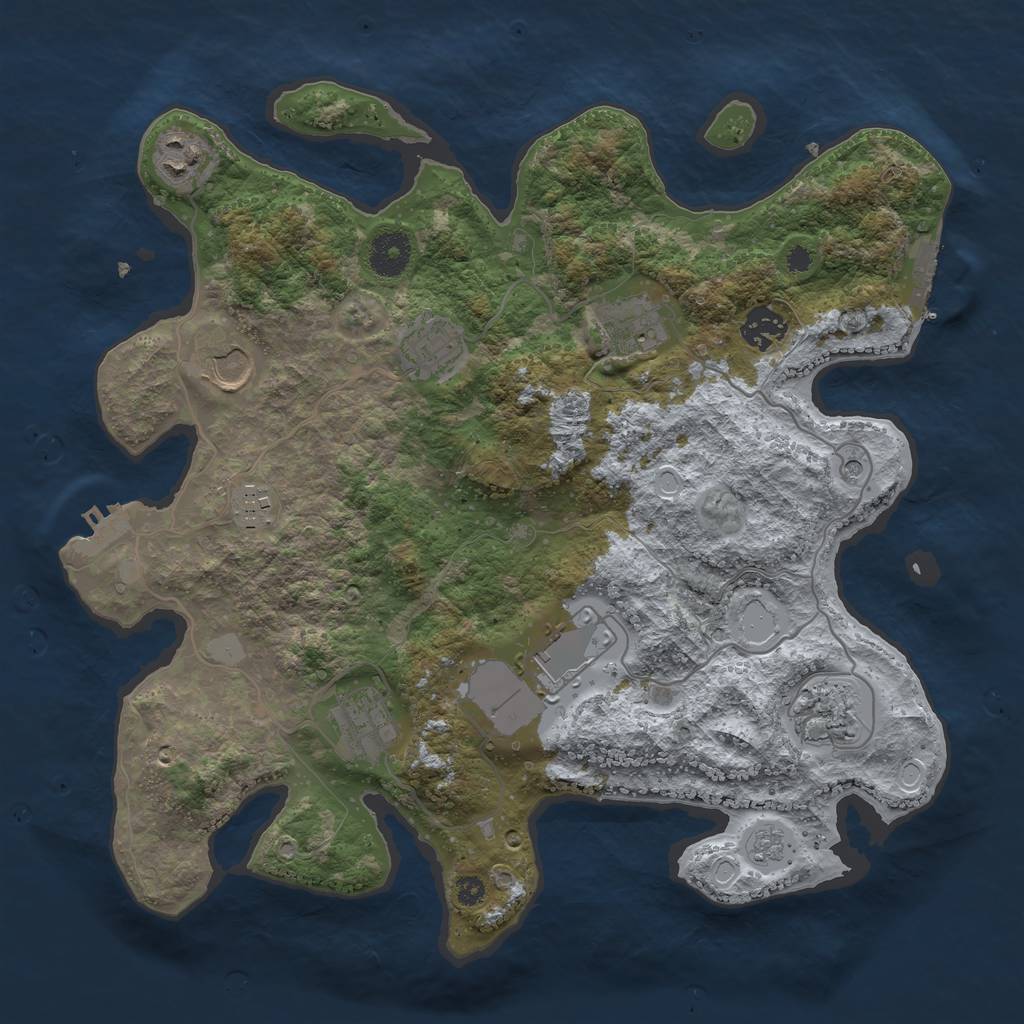 Rust Map: Procedural Map, Size: 3550, Seed: 148830, 18 Monuments