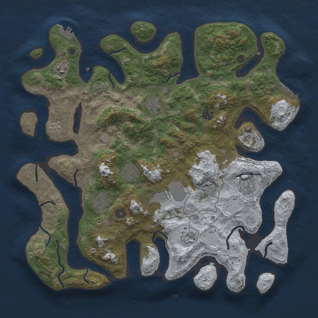 Rust Map: Procedural Map, Size: 4250, Seed: 5904436, 18 Monuments